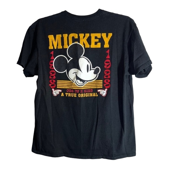 DISNEY Mickey Mouse Mens Black Short Sleeve Graphic Shirt Sz L - Picture 1 of 5